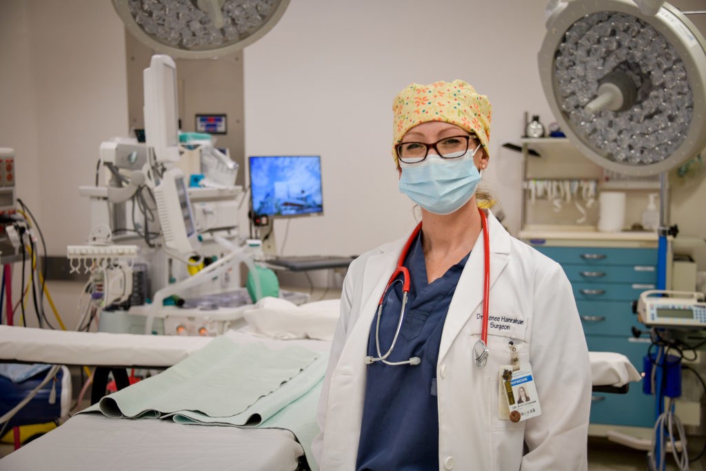 Dr. Renee Hanrahan in the OR
